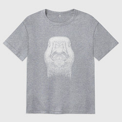 Футболка оверсайз женская Утка спереди, цвет: меланж