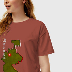 Футболка оверсайз женская Осетия Дигора, цвет: кирпичный — фото 2