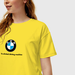 Футболка оверсайз женская BMW the unlimited driving machine, цвет: желтый — фото 2