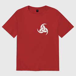 Футболка оверсайз женская Символ рог одина, цвет: красный