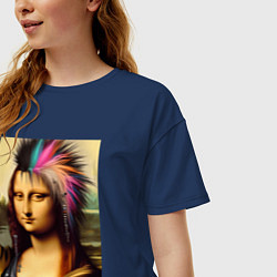 Футболка оверсайз женская Mona Lisa - punks not dead, цвет: тёмно-синий — фото 2