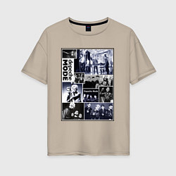 Футболка оверсайз женская Depeche Mode - Collage, цвет: миндальный