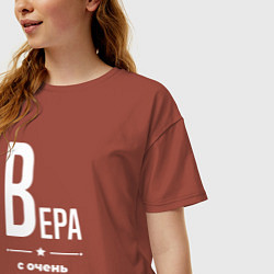 Футболка оверсайз женская Вера с очень большой буквы, цвет: кирпичный — фото 2