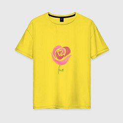 Футболка оверсайз женская Роза любви-love, цвет: желтый