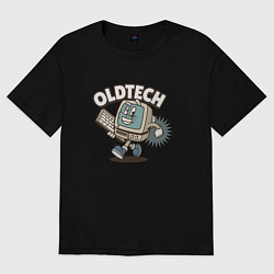 Женская футболка оверсайз Old school old tech