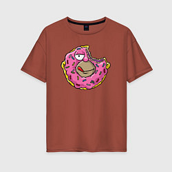 Футболка оверсайз женская Homer donut, цвет: кирпичный