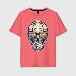 Женская футболка оверсайз Summer skull