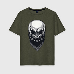 Женская футболка оверсайз Gangster skull