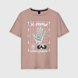 Футболка оверсайз женская X-ray streetwear, цвет: пыльно-розовый