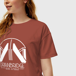 Футболка оверсайз женская Drawbridge logo death stranding 2, цвет: кирпичный — фото 2