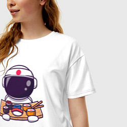 Футболка оверсайз женская Space sushi, цвет: белый — фото 2