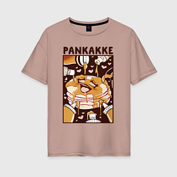 Женская футболка оверсайз Блинчики - pancakes ahegao