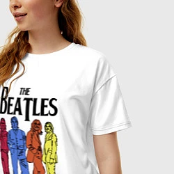 Футболка оверсайз женская The Beatles all, цвет: белый — фото 2