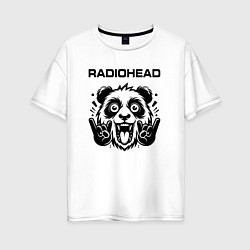 Футболка оверсайз женская Radiohead - rock panda, цвет: белый