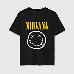 Футболка оверсайз женская Nirvana original, цвет: черный