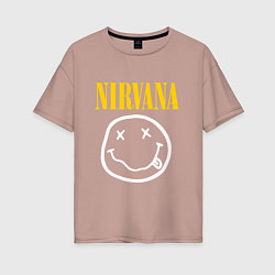Футболка оверсайз женская Nirvana original, цвет: пыльно-розовый
