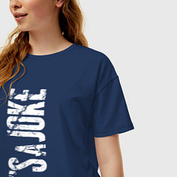 Футболка оверсайз женская Надпись - это шутка, цвет: тёмно-синий — фото 2