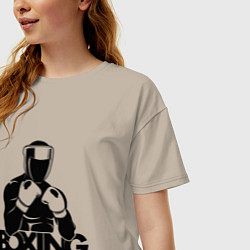Футболка оверсайз женская Boxing art, цвет: миндальный — фото 2