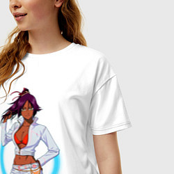 Футболка оверсайз женская Йоруичи Шихоин из аниме и манги Блич, цвет: белый — фото 2