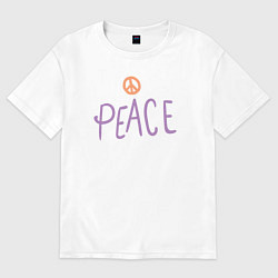 Футболка оверсайз женская My peace, цвет: белый