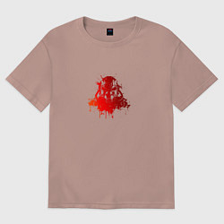 Футболка оверсайз женская Шлем Братства Стали, цвет: пыльно-розовый