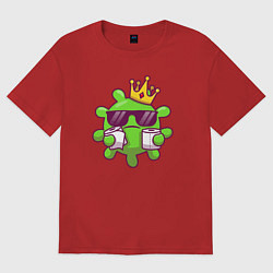 Футболка оверсайз женская Вирус в короне, цвет: красный