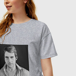 Футболка оверсайз женская Портрет Владимир Высоцкий, цвет: меланж — фото 2