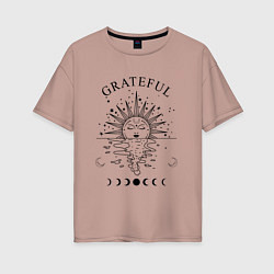 Футболка оверсайз женская Grateful, цвет: пыльно-розовый