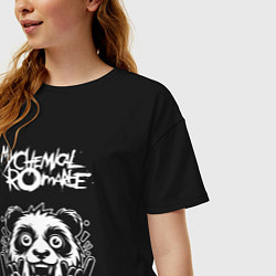 Футболка оверсайз женская My Chemical Romance rock panda, цвет: черный — фото 2