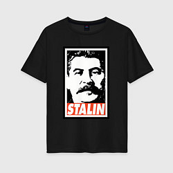Футболка оверсайз женская USSR Stalin, цвет: черный