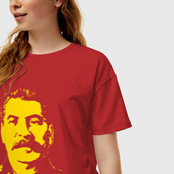 Футболка оверсайз женская Yellow Stalin, цвет: красный — фото 2