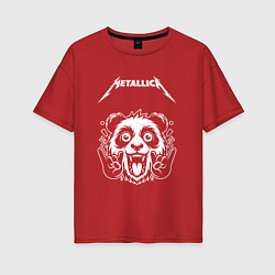 Футболка оверсайз женская Metallica rock panda, цвет: красный