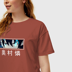 Футболка оверсайз женская Blue Exorcist - Rin, цвет: кирпичный — фото 2