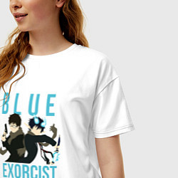 Футболка оверсайз женская Синий экзорцист - браться, цвет: белый — фото 2