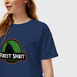 Футболка оверсайз женская Тоторо дух леса, цвет: тёмно-синий — фото 2