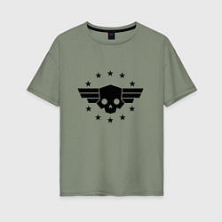 Футболка оверсайз женская Helldivers 2: Stars Logo, цвет: авокадо