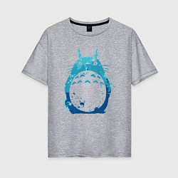 Футболка оверсайз женская Blue Totoro, цвет: меланж