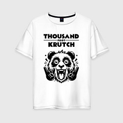 Футболка оверсайз женская Thousand Foot Krutch - rock panda, цвет: белый