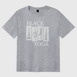 Футболка оверсайз женская Black yoga, цвет: меланж