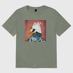 Футболка оверсайз женская Грозная курица, цвет: авокадо