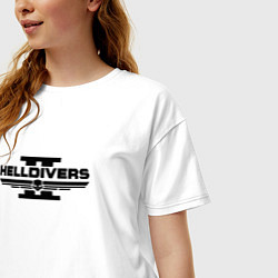 Футболка оверсайз женская Helldivers 2: Logo, цвет: белый — фото 2