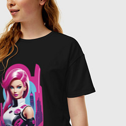 Футболка оверсайз женская Beauty Barbie - ai art, цвет: черный — фото 2