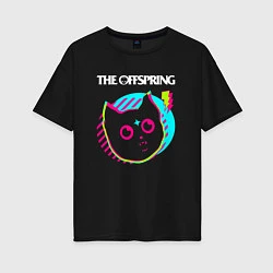Футболка оверсайз женская The Offspring rock star cat, цвет: черный