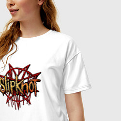 Футболка оверсайз женская Slipknot original, цвет: белый — фото 2