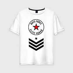 Футболка оверсайз женская Сила басов - элитный отряд, цвет: белый