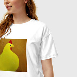 Футболка оверсайз женская Пушистая курица, цвет: белый — фото 2
