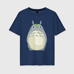 Футболка оверсайз женская Neighbor Totoro, цвет: тёмно-синий