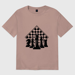 Футболка оверсайз женская The chessboard, цвет: пыльно-розовый