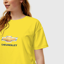 Футболка оверсайз женская Chevrolet авто бренд, цвет: желтый — фото 2