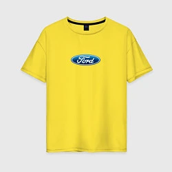 Футболка оверсайз женская FORD авто спорт лого, цвет: желтый